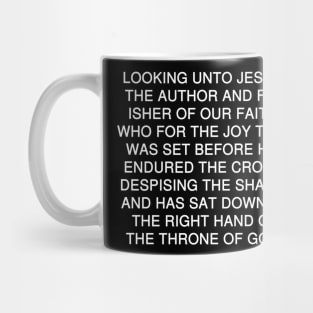 Hebrews 12:2 Bible Verse Bold Text (NKJV) Mug